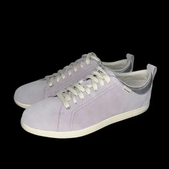 Cole Haan Carly Suede Low Top Sneakers, Lilac Suede - Picture 1 of 4